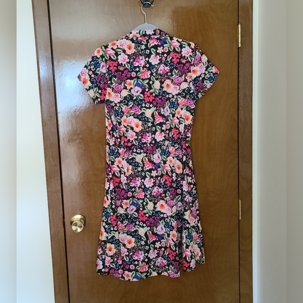 PRINTED shirt dress floral sz ps - Picture 2 of 8
